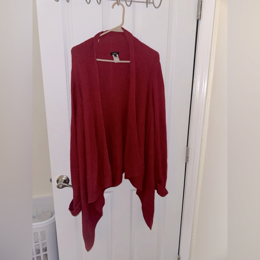 Talbots Women's Rich Red Open Front Cardigan
